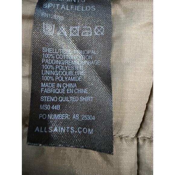 All Saints Spitalfields Co Vintage Mens Chambray Quilted light Shirt Jacket Sz-M - Picture 7 of 11